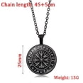 thumbnail image 3 of Collares vikingos nórdicos para hombres y mujeres, joyería, regalo, brújula Vegvisir, runas nórdicas, collar de cadena de Odín para mujeres y hombres, amuleto colgante, 3 of 4