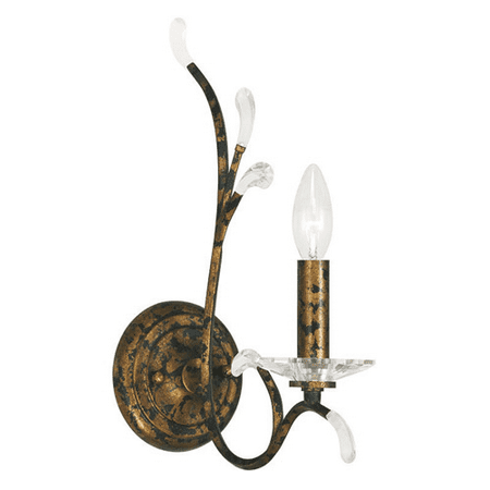 

Wall Sconces 1 Light With Clear Crystals Hand Applied Venetian Golden Bronze size 5 in 60 Watts - World of Crystal