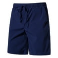 thumbnail image 2 of Running Shorts Men Solid Color Sports Casual Shorts Loose Fitting Training Jogging Navy XXXXL, 2 of 6