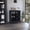 Black, variant on Bar Cabinet in Light Gray with Six Wine Cubbies and Open Shelf / Ideal Storage and Simple Setup