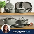 Rachael Ray 15Piece Hard Enamel Aluminum Nonstick Cookware Set, Gray