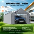 thumbnail image 4 of KFFKFF 13 x 20 Feet Carport Replacement Canopy Car Side Wall Shelter Tent Gray, 4 of 9