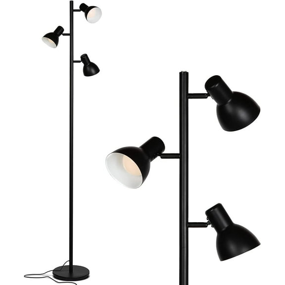 Brightech Ethan Floor Lamp, Dimmable Standing Lamp for Bedroom Reading, Great Living Room Décor, Modern LED Lamp for Living Rooms, Tall Tree Lamp for Offices - Black