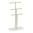 thumbnail image 1 of Gold T Type 3-Layer Jewelry Rack Display Prop Ring Storage Box Earring Jewelry Rack Necklaces Rings, 1 of 5