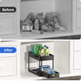 thumbnail image 3 of 2-tier Under Sink Organizer with Sliding Storage Drawer Cabinet Basket Organizer for Bathroom Kitchen, 3 of 4