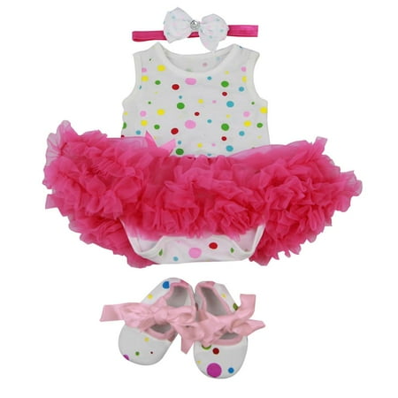 

Colorful Polka-Dots Romper Dress Clothes for 22 -23 baby Girl Doll