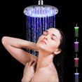 thumbnail image 4 of Yeacher 10 inch LED Rainfall Shower Head Round Shower Head Automatically RGB Color-Changing Temperature Sensor Showerhead for Bathroom, 4 of 8