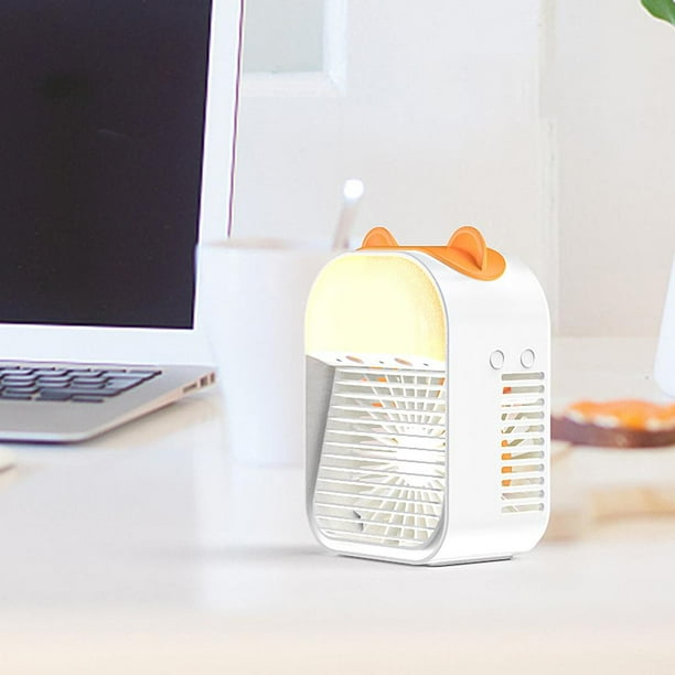 Ventilador de aire acondicionado portátil, ventilador de enfriador de aire personal modos, humidificador evaporativo pequeño y silencioso, venti blanco BLESIY Mini aire acondicionado
