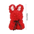 thumbnail image 3 of Rose Bunny Gift for Women, Artificial PE Foam Flower Rabbit with LED String Lights, Forever Rose Decor for Valentine's Day, Mother's Day, Anniversary, Birthday (1 Bunny Ornament + 1 Light String), 3 of 9