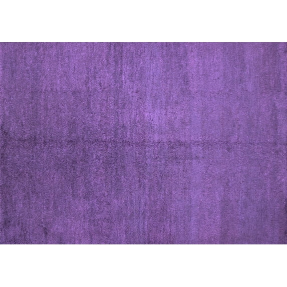 Ahgly Company Indoor Rectangle Abstract Purple Contemporary Area Rugs, 7' x 9'