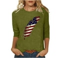 thumbnail image 2 of Nrmvnmi Patriotic Shirts for Women 3/4 Sleeve Shirt 4Th of July Independence Day Crewneck Cute Festival Tops Mothers Day Gifts, 2 of 4