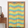 thumbnail image 4 of ZNDUO Blackout Door Curtains, Insulated Blackout Colorful Zigzag Lines Pattern Window Curtain for Living Room Kitchen Bathroom Bedroom, 34x56 Inches, 4 of 7
