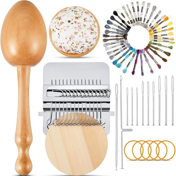Sock Darning Kit with Speedweve Style Loom, 50 Color Threads, Complete DIY Mending and Repair Tool