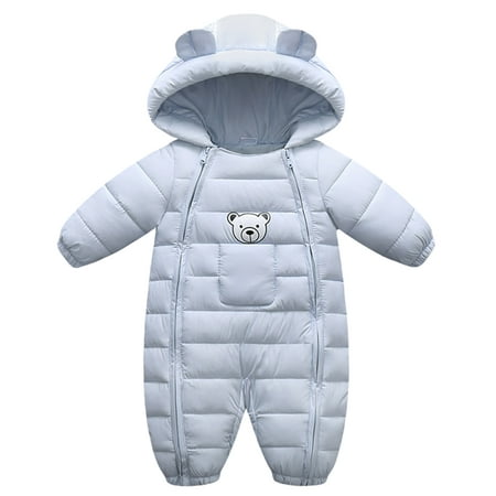 

Lovebay Newborn Baby Girl Boy Hooded Bear Snowsuit Down Jumpsuit Puffer Romper Coat
