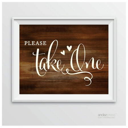 Recharge Station - Please Take One Rustic Wood Wedding Party Signs
