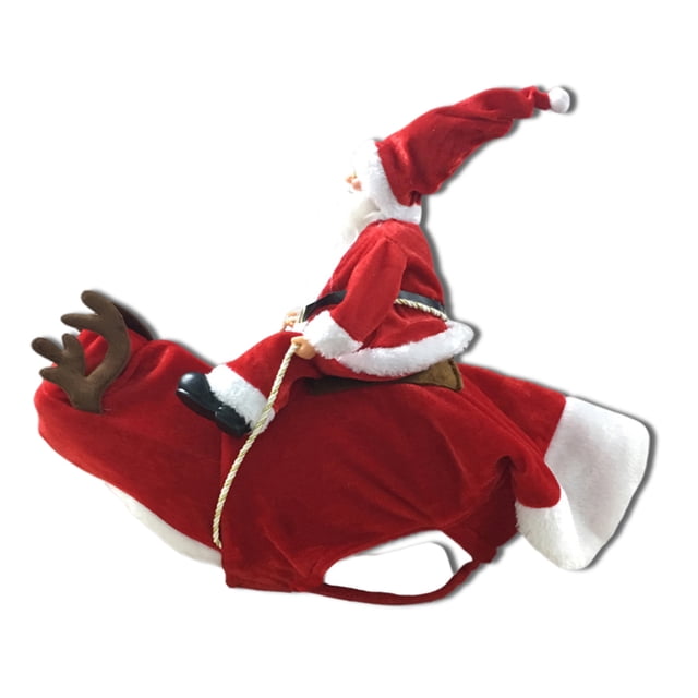 Bewildely Abrigo grande de Navidad para invierno para mascotas, Sudadera con capucha bonita, ropa con correa para el pecho, suministros de disfraces Kits de decoración para fiestas SG Bewildely HA008977-04