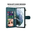 thumbnail image 2 of Crossbody Cell Phone Wallet Case for Galaxy S21 S21 Ultra S21 Plus S21+ 5G, Njjex PU Leather [Shoulder Wrist Straps] [RFID Blocking 3 Card Slots 3] Flip Folio Wallet Case Cover -Green, 2 of 9
