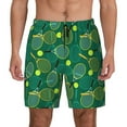 thumbnail image 2 of Goofa Tennis Rackets and Balls Printed Men's Swim Trunks Board Shorts Quick Dry Mens Swimming Trunks with Compression Liner,Breathable Fit Hawaii Beach Shorts-3X-Large, 2 of 9