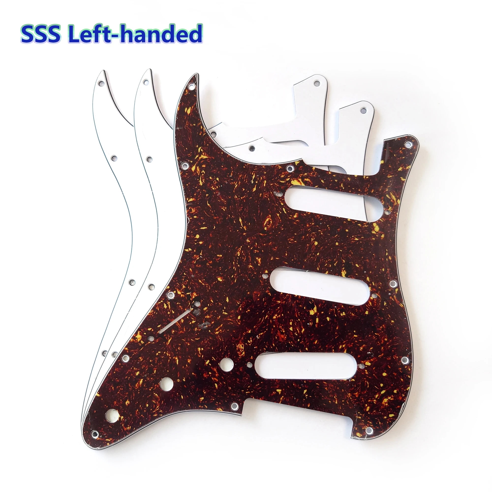 For Fit Fender Left-handed Stratocaster SSS Pickup Strat Guitar Pickguard Replacement Parts with Mounting Screws 3 Ply