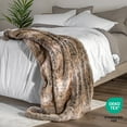 thumbnail image 6 of Bare Home Faux Fur Blanket - 60" x 80" - Ultra Soft Fleece - Oversized, Variegated Chestnut, 6 of 8