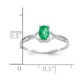 thumbnail image 3 of 14K White Gold Ring Band Birthstone (05) May Emerald Oval Green, Size 5, 3 of 5