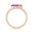 thumbnail image 2 of ANGARA Natural Diagonal Marquise 1.3 ct Amethyst Ribbon Shank Ring in 14K Rose Gold for Women (Size-12x6mm) | February Birthstone, Anniversary, Jewelry Gift for Women | Natural Amethyst Ring, 2 of 9
