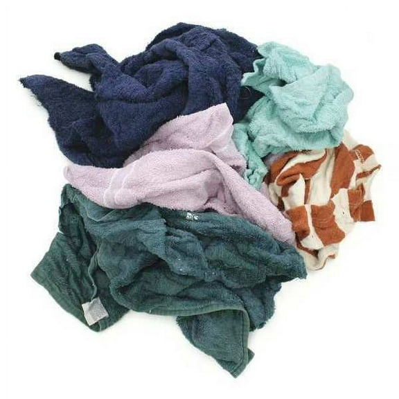 1Pack ZoroSelect 515-10N Reclaimed Terry Cloth Rag 10 lb. Varies Sizes, Assorted