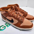 thumbnail image 2 of Nike Dunk Mid DZ2533-200 Men's Amber Brown Black Leather Basketball Shoes TD28 (10.5), 2 of 3