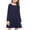 Navy Blue, variant on Arshiner Girls' Super Soft Cotton Long Sleeve Tiered Dress