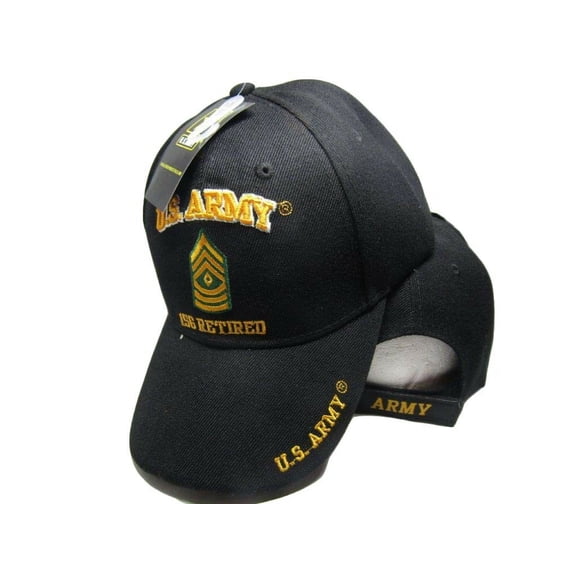 U.S. Army 1SG Retired Military Black Embroidered Cap Hat CAP560E (TOPW)