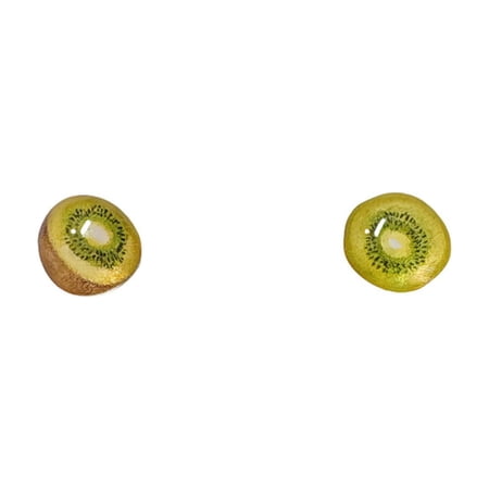 Cute & Petite Kiwi Fruit Earrings — Summer Studs & Clip-ons