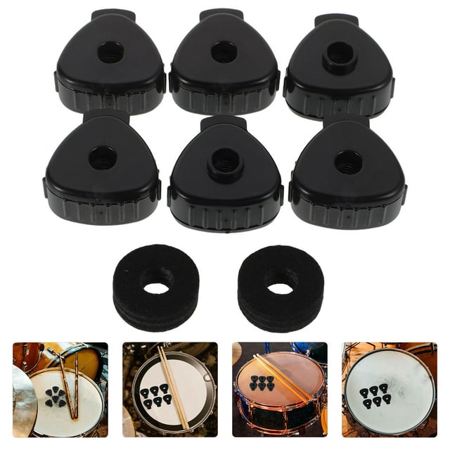 BEADCEST 6pcs Quick Release Cymbal Nuts Black Plastic for Enhanced Sound Quality Improvement