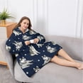 thumbnail image 5 of Oversized Wearable Blanket Hoodie,Siberian Husky Sherpa Blanket Hoodie with Super Pockets,Super Warm Fuzzy Pullover for Women & Men, 5 of 6