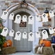 thumbnail image 1 of Bandera Fantasma para Decoración de Fiesta de Halloween | Juego de 8 Guirnaldas de Fantasmas de Papel Blanco con 4 Colgantes Grandes de 11,5 X 17 Cm y 4 Pequeños de 8 X 12 Cm | Decoración Elástica Li, 1 of 6