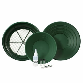 7pc ASR Outdoor Classic Field Gold Panning Kit Green Dual Riffle Pans 