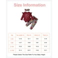 thumbnail image 2 of 12 Months Baby Girls Clothes 18 Months Girls 3PCS Fall Winter Clothing Set Letter Print Toddler Girls Long Sleeve Top Pants Headband Set Red, 2 of 8