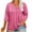 Pink, variant on Leesechin Women Plus Size Tops V Neck 3/4 Sleeve Casual T Shirts Loose Basic Tunic Tees Black