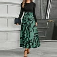 thumbnail image 6 of Women's Autumn Winter Belted Waist A-Line Floor-Length Maxi Dress, 6 of 8