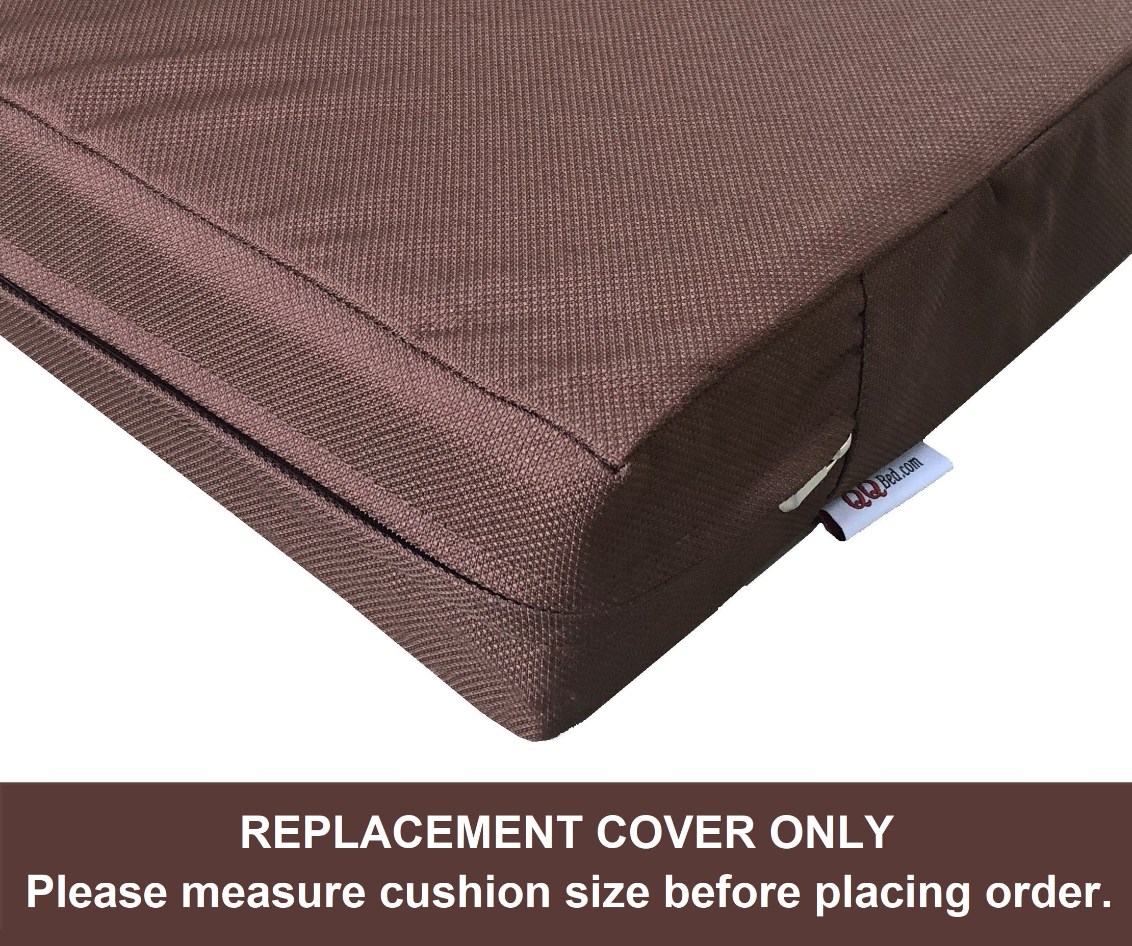 QQbed Outdoor Deep Seat Cushion Covers with Zipper, 24 x 22 x 4 inch, Brown, 4 Count
