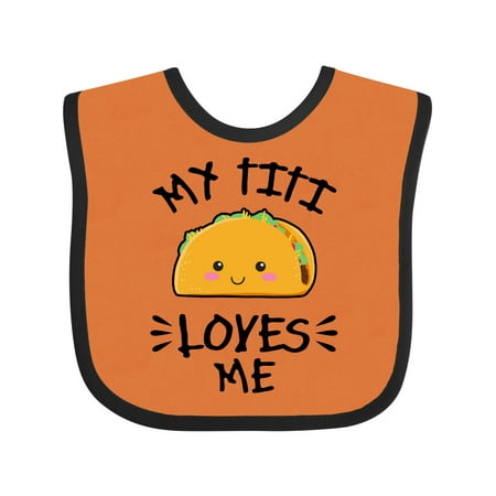 

Inktastic My Titi Loves Me with Taco Illustration Gift Baby Boy or Baby Girl Bib