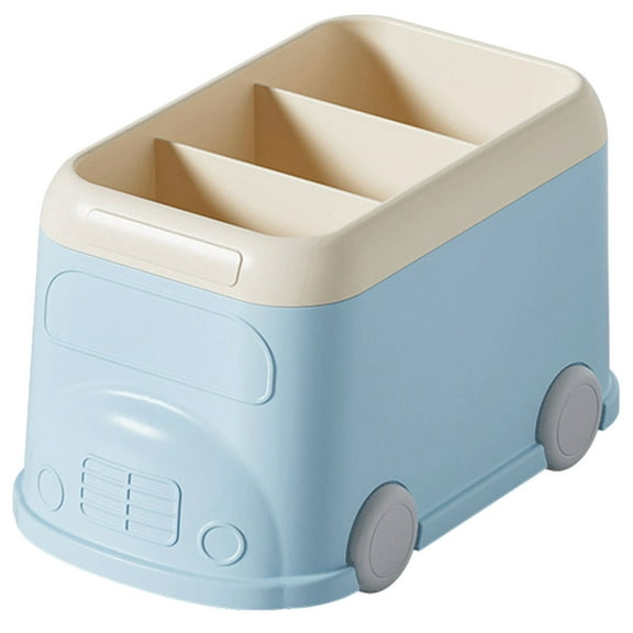 SEWCHICS Stationery Storage Box 1Set in Sky-Blue Plastic for Desk Organisation and Tabletop Organizing