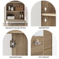 thumbnail image 3 of 72" Tall Arched Bookcase, Oak Large Floor Standing Bookshelf with Fluted Doors, Book Case for Living Room Hallway Kitchen Home Office Bedroom, 3 of 7
