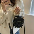 thumbnail image 4 of Korean Print Minority Mobile Phone Bag  Pearl Chain Flap Handbag for Ladies Girls (White), 4 of 10