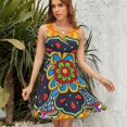 thumbnail image 7 of Mexican Talavera Flower Dress Summer Street Style Dresses Female Sleeveless Printed Sundress, 7 of 7