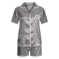 thumbnail image 6 of Mgmyaa Women's Short Sleeve Button-Down Pajama Set Casual Lounge Sets with Fashion Top and Shorts Summer Sleepwear Loungewear Outfit, 6 of 7