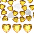 thumbnail image 1 of Paquete de 25 Strass en Forma de Corazón, Pegatinas de Strass de Acrílico de 20mm para Manualidades/Pintura/Joyería, Gemas Plásticas de Respaldo Plano [Dorado], 1 of 6
