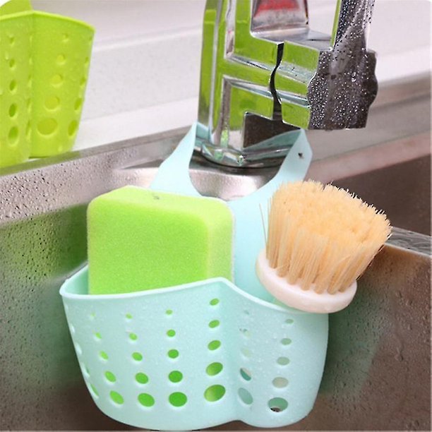 2 piezas de cocina YUANXCMXG grifo ajustable a presión cesta colgante para almacenamiento estante para fregadero escurridor de esponja color aleatorio