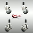 thumbnail image 2 of 3 Inch 316SS Thermoplastic Rubber Swivel 1-3/8 Inch Stem Caster Set 2 Brake SCC, 2 of 2