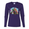 thumbnail image 2 of Wild Bobby Rainbow Painted Manatee Dean Russo Design Animal Lover Women Graphic Long Sleeve Tee, Purple, XX-Large, 2 of 6