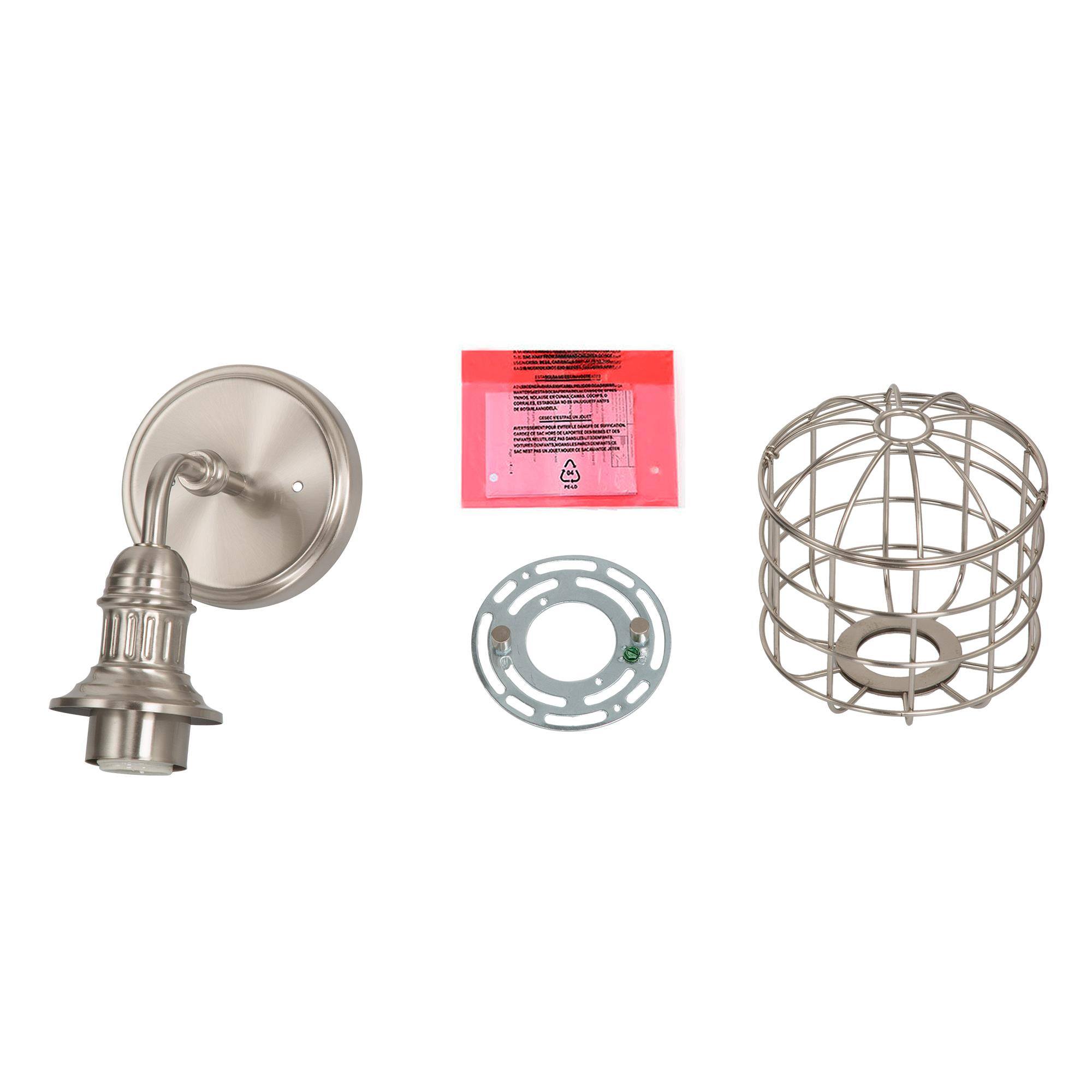 LNC Classic 5.5-in Polished Nickel Bathroom Vanity Light, Transitional, 1-Light